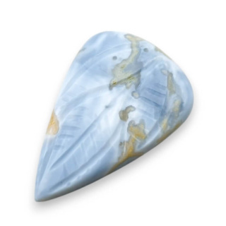 Blue opal cabochon carved 29x19 mm no 31