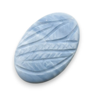 Blue opal cabochon carved 29x19 mm no 3