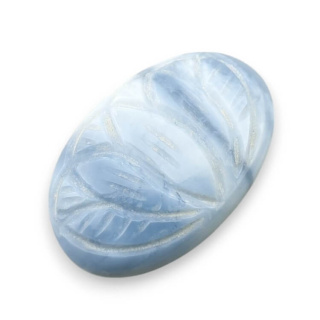 Blue opal cabochon carved 29x19 mm no 9