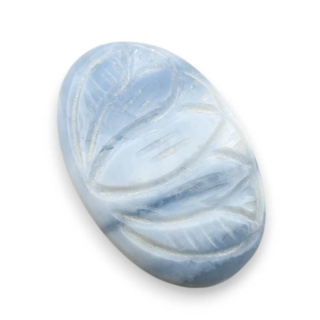 Blue opal cabochon carved 29x19 mm no 9