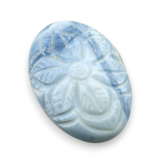 Blue opal cabochon carved 29x20 mm no 15