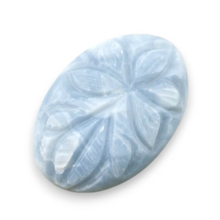 Blue opal cabochon carved 29x20 mm no 23