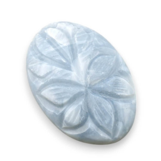 Blue opal cabochon carved 29x20 mm no 23