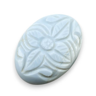 Blue opal cabochon carved 29x21 mm no 18