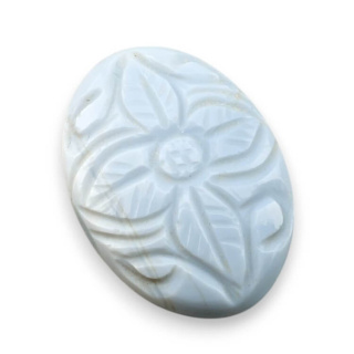 Blue opal cabochon carved 29x21 mm no 18