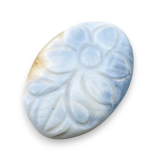 Blue opal cabochon carved 29x21 mm no 54