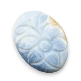Blue opal cabochon carved 29x21 mm no 54