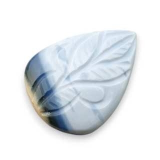 Blue opal cabochon carved 29x21 mm no 69
