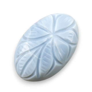 Blue opal cabochon carved 30x20 mm no 52
