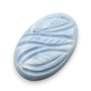 Blue opal cabochon carved 30x20 mm no 55
