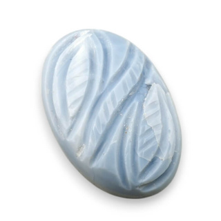 Blue opal cabochon carved 30x20 mm no 55