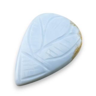 Blue opal cabochon carved 30x20 mm no 75