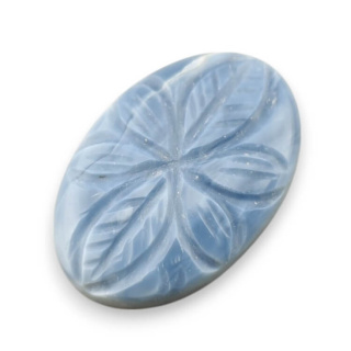 Blue opal cabochon carved 30x20 mm no 82