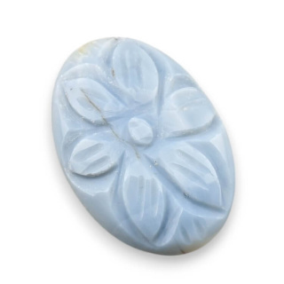 Blue opal cabochon carved 30x21 mm no 10