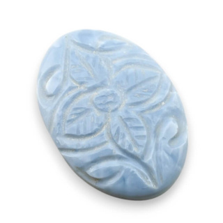 Blue opal cabochon carved 30x21 mm no 7