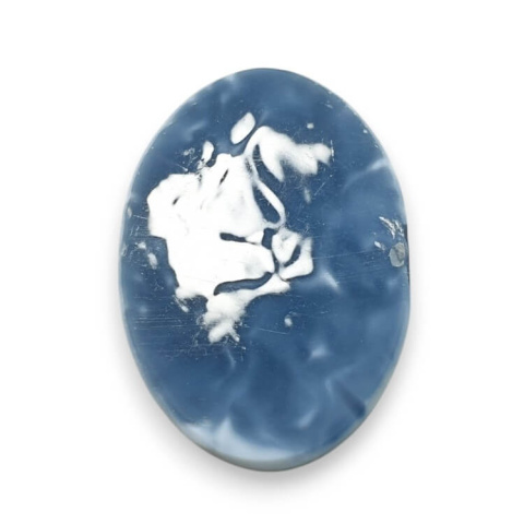 Blue opal cabochon carved 30x21 mm no 7