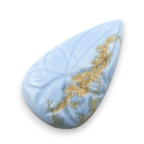 Blue opal cabochon carved 32x19 mm no 45 Blue opal cabochon carved 32x19 mm no 45