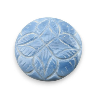 Blue opal cabochon carved fi 25 mm no 77