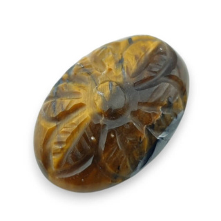 Tiger's eye cabochon carving 26x17 mm no. 28