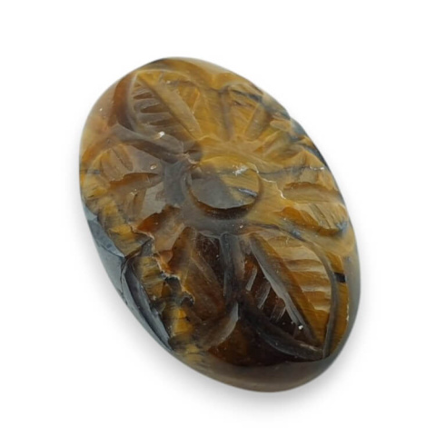 Tygrysie oko kaboszon carving 26x17 mm nr 28 Tygrysie oko kaboszon carving 26x17 mm nr 28