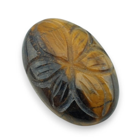 Tiger's eye cabochon carved 26x18 mm no 25 Tiger's eye cabochon carved 26x18 mm no 25