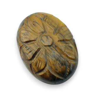 Tiger's eye cabochon carved 26x19 mm no 33