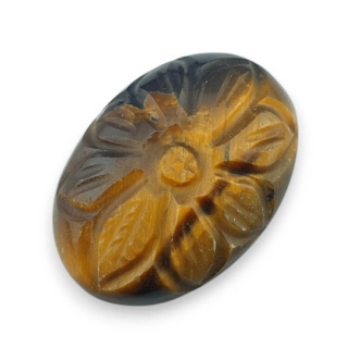 Tiger's eye carved cabochon 27x19 mm no. 27