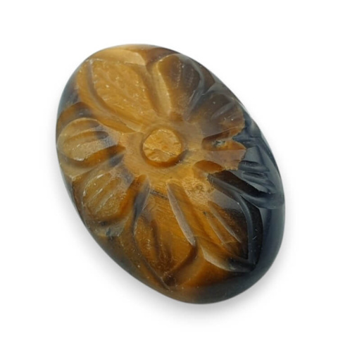 Tiger's eye carved cabochon 27x19 mm no 27 Tiger's eye carved cabochon 27x19 mm no 27