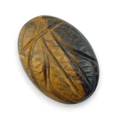 Tiger's eye cabochon carved 27x19 mm no 65 Tiger's eye cabochon carved 27x19 mm no 65