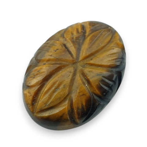 Tiger's eye cabochon carved 27x20 mm no 52 Tiger's eye cabochon carved 27x20 mm no 52
