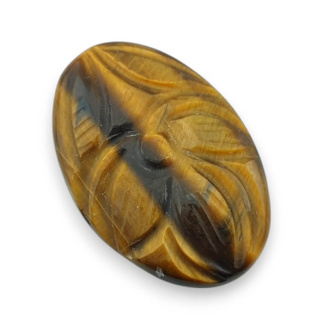 Tiger's eye carved cabochon 28x18 mm no. 26