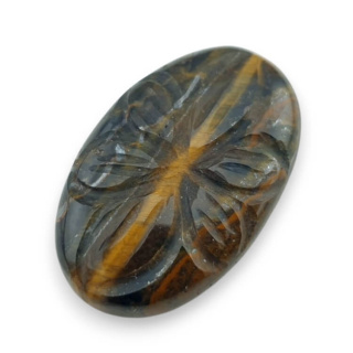 Tiger's eye carved cabochon 28x18 mm no. 58