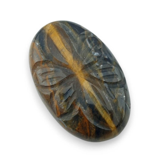 Tiger's eye carved cabochon 28x18 mm no. 58
