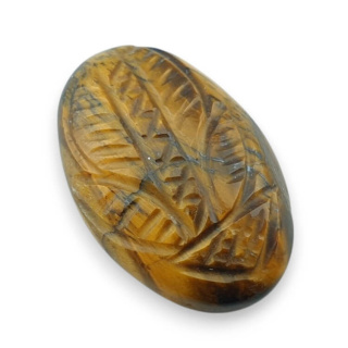 Tiger's eye cabochon carved 29x19 mm no. 38