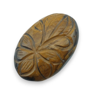 Tiger's eye cabochon carved 29x19 mm no. 43