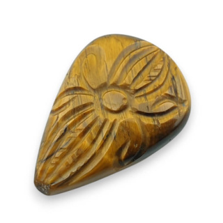 Tiger's eye cabochon carved 31x22 mm no 61