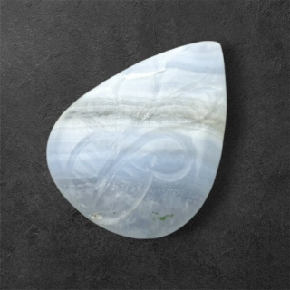 Agate blue lace cabochon carving 28x21 mm no. 8
