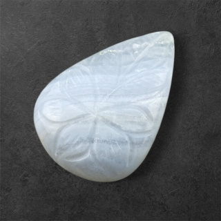 Agate blue lace cabochon carving 32x21 mm no. 1