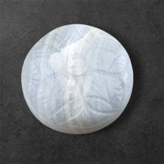 Agat blue lace kaboszon carving fi 26 mm nr 7