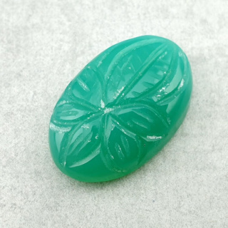 Chalcedon chryzo kaboszon carving 23x15 mm nr 55