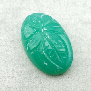 Chalcedon chryzo kaboszon carving 23x15 mm nr 55