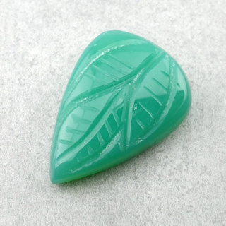 Chalcedony chryso cabochon carved 23x16 mm no 81