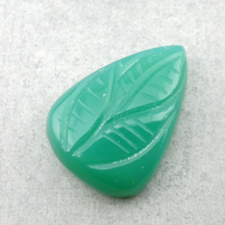 Chalcedony chryso cabochon carved 23x16 mm no 81