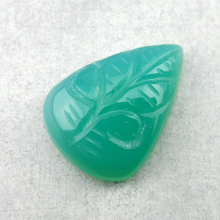 Chalcedony chryso cabochon carved 23x17 mm no 25