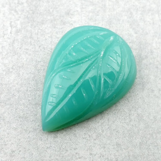 Chalcedony chryso cabochon carved 23x17 mm no 62