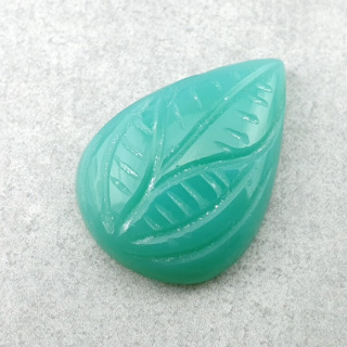 Chalcedony chryso cabochon carved 23x17 mm no 62