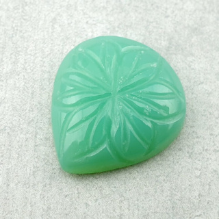 Chalcedony chryso cabochon carved 23x21 mm no 7