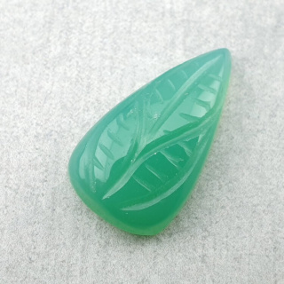 Chalcedony chryso cabochon carved 24x13 mm no 65