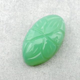 Chalcedony chryso cabochon carved 24x14 mm no 26