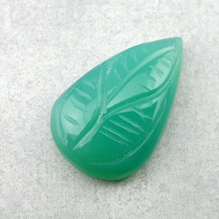 Chalcedony chryso cabochon carved 24x15 mm no 80